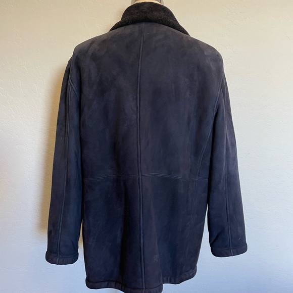 Polo Ralph Lauren Vintage Double Breasted Shearling Ranch Coat in Navy Size XL - Picture 5 of 9